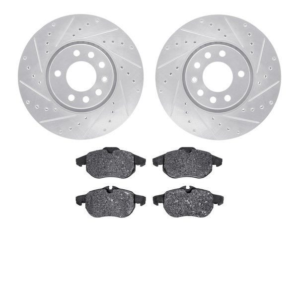 Dynamic Friction Co 7602-65013, Rotors-Drilled and Slotted-Silver with 5000 Euro Ceramic Brake Pads, Zinc Coated 7602-65013